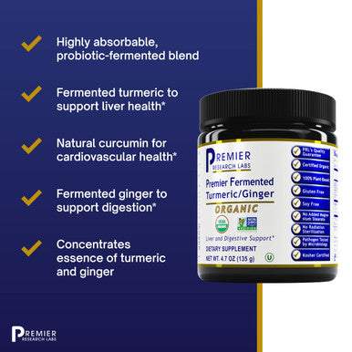 Premier Research Labs Fermented Turmeric Plus - Supports Liver Health, Digestion & Cardiovascular Function - Features Highly