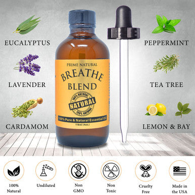 PRIME NATURAL Breathe Essential Oil Blend 4Oz