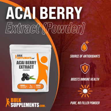 BulkSupplements Acai Berry Extract Powder - Antioxidants Supplement for Immune Support - , Soy Free - 1000mg s, 1000 Servings (1 Kilogram - 2.2 lbs)