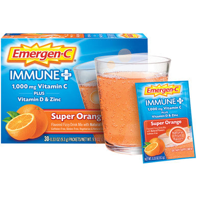 Emergen-C Immune+ Drink Mix with 1000 mg Vitamin C Plus Vitamin D and Zinc Super Orange