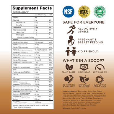 TRU Supplements Plant Based Protein Powder BCAA EAA 20g Vegan Brown Rice & Pea Protein 100 Calories 27 Vitamins No Artificial Flavors 25 Servings 25 Servings (Dulce De Leche)