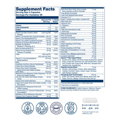SOLARAY Spectro Multivitamin for Men Men's Multivitamin for Energy and Overall Wellness with Saw Palmetto Pumpkin Seed Digestive Enzymes and More 60 Day Guarantee 30 Servings 120 Capsules