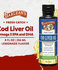 Barlean s Cod Liver Oil Omega 3 Fish Oil With 900Mg Lemonade 8 Oz