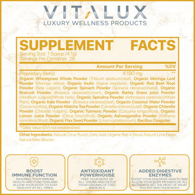 EPN Supplements Vitalux || #1 Rated Premium Greens & Reds Superfood Powder || Immune Function, Added Antioxidants, Loaded W/ Digestive Enzymes | 17 Powerful Ingredients | 3Rd Party Tested, Vegan + Usa Made - 28 Days