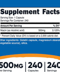 Nutricost Niacin (Vitamin B3) 500Mg, 240 Capsules - With Flushing, Non-Gmo, Gluten Free