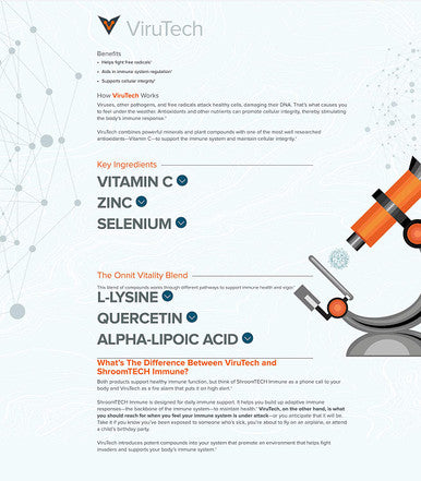 Onnit ViruTech Antioxidant Formula with Vitamin C Zinc and Selenium 60ct