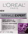 L'Oreal Paris Skincare Wrinkle Expert 55+ Anti-Aging Face Moisturizer with Calcium Non-Greasy Suitable for Sensitive Skin 1.7 fl; oz.
