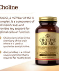 Solgar Choline 350 Mg 100 Vegetable Capsules Supports Healthy Brain and Cellular Function Vegan Gluten And Dairy Free Kosher 100 Servings