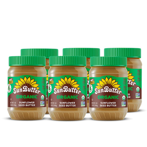 SunButter Original Sunflower Seed Butter, 16 oz (6 Pack of 6) - Nut Free Spread with 7g Plant-Based Protein, Roasted Rich & Savory Flavor, Smooth Texture, Vegan, Kosher & Non-GMO