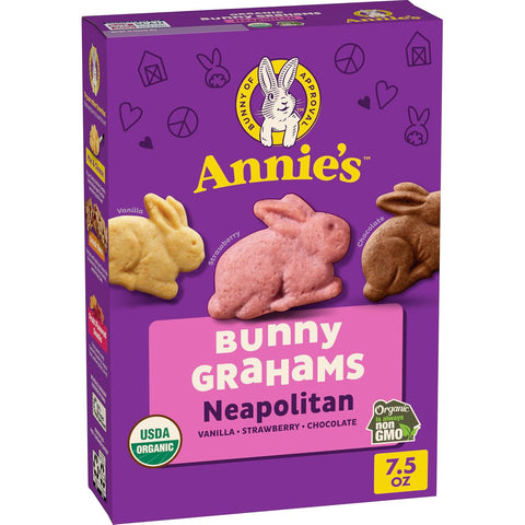 Annie's Organic Friends Bunny Grahams, Chocolate Chip, Chocolate, and Honey Baked Graham Snacks, 11.25 oz