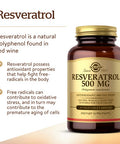 Solgar Resveratrol 500 Mg 30 Vegetable Capsules - Antioxidant Protection - Gluten Free Dairy Free - 30 Servings