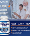 LTheanine 250mg Extra Strength with Inositol 100mg 120 Capsules Vegetarian Arazo Nutrition