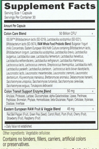 Garden of Life Raw Colon Care Probiotics 30 Ct