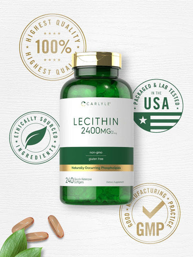 Carlyle Lecithin 2400mg | 240 Softgel Capsules | Phospholipid Supplement | Non-GMO Gluten
