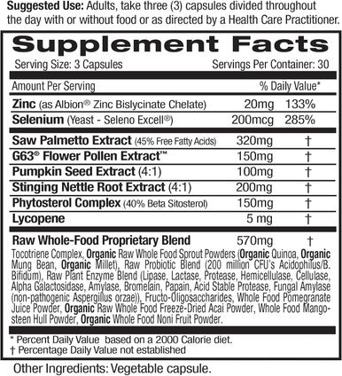 Emerald Labs Prostate Health - Prostate Support Supplement With Saw Palmetto, Lycopene, Stinging Nettle & More - Vegan & Gluten-- 90 Vegetable Capsules (30-Day Supply)