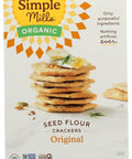 Simple Mills Organic Seed Crackers, Original, Gluten Free, Flax Seed, Sunflower Seeds, Corn Free, Low-Calorie Snacks, Plant Based, Nutrient Dense, 4.25oz, Pack of 1