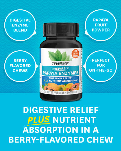 Zenwise Health Papaya Enzymes Chewable with Digestive Enzymes and Bromelain for Digestive Health and Bloating Relief for Women and Men Enzymes for Digestion and Gut Health - 60 CT