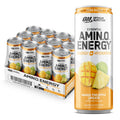 Optimum Nutrition Amino Energy Drink + Electrolytes For Hydration - Sugar Free Amino Acids Bcaa Keto Friendly Sparkling Drink-Mango Pineapple Limeade 12 Fl Oz (Pack Of 12) (Packaging May Vary)