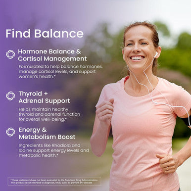 Wellpath Soothe Hormone Balance For Women + Cortisol Supplement Thyroid Support For Women Mood Support & Metabolism Booster Adrenal Support Rhodiola, Selenium, Iodine, Kelp Adaptogens, 60 Ct