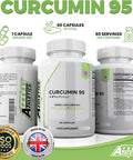 Curcumin 95 + BioperineÃƒâ€šÃ‚Â® 60 Turmeric Curcumin Capsules High Strength with Black Pepper - Curcumin 95% & Black Pepper - Turmeric Curcumin UK Made