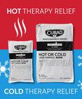 Curad Ironman Hot or Cold Therapeutic Combo Packs with Wrap Reusable Hot or Cold Compress Packs for Injuries Combo Pack Includes Small and Large 2 Count