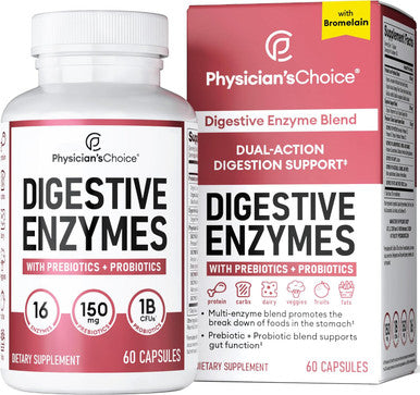 Physician'S Choice Ultra SBO Probiotic + Digestive Multi Enzymes 60ct - Ultimate Digestive Health Bundle