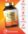 Carlyle Zinc 50mg | 300 Tablets | Vegetarian Non-GMO and Gluten Supplement | Zinc Gluconate | High Potency Formula