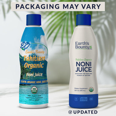 Earth's Bounty Tahitian Organic Noni Juice - 32 fl.oz - 100% Pure Natural Immune & Joint Support - Organic Kosher Noni Juice - No Additives