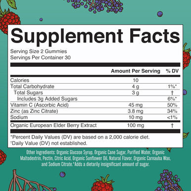Maryruth Organics Kids Immune Support Gummies | USDA Organic | Vitamin C Zinc and Elderberry Gummies for Kids| Immune Support for Kids Ages 4+ | Vegan | Non-GMO | Gluten | 60 Count
