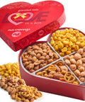 NUT CRAVINGS - Purim Mishloach Manot Mixed Nuts Gift Basket in Red Gold Box (7 Assortments, 1 LB) Ramadan Gifts Treats for Adults, Food Arrangement, Healthy Snack Care Package, Kosher