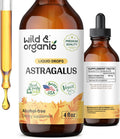 Wild & Organic Astragalus Tincture - Immune Support Supplement W/Astragalus Root - Vegan Astragalus Root Tincture For Immunity - Alcohol-Free Adaptogenic Drops W/Astragalus Extract - 4 Oz