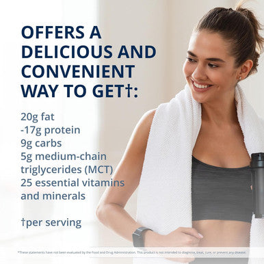 Metagenics Ketogenic Shake - Ketogenic Diet Protein Shake - 25 Vitamins & Minerals - With Biotin Calcium Iron & Manganese - Non-GMO & Gluten- - Vanilla - 14 servings