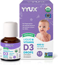 YYUX Certified Organic D3 Drops for Babies 0-3, 400 IU Non-GMO Project Verified - 90 Drops, 3 Months Supply
