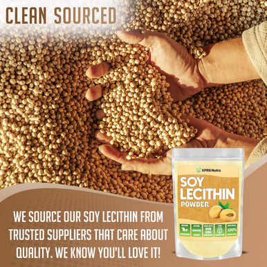 Xprs Nutra Soy Lecithin Powder - Lecithin Powder Food Grade Fat Emulsifier - Suitable for Cooking Baking and More - Vegan Friendly Soy Lecithin Powder Cooking Aid (4 oz)