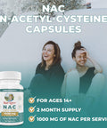 Maryruth Organics Nutritional Supplement Capsule N-Acetyl Cysteine 2 Month Supply NAC 1000mg Per Serving Vegan Non-GMO Gluten 120 Count