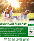 Renew Actives Maximum Strength Spirulina Tablets 1000Mg Per Serving! Supports Immune System, Heart, Cells And Energy Rich In Antioxidants, Vitamins, Minerals. 60 Supplement Capsules!