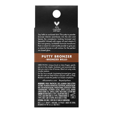 e.l.f. Putty Bronzer Creamy Highly Pigmented Formula Creates a LongLasting Bronzed Belle Glow Infused with Argan Oil Vitamin E 0.35 Oz