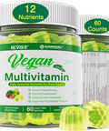 Multivitamin For Vegans & Vegetarians W/ Vitamin D3 K2, Methyl B12, Iron, Zinc, Choline, Algae Omega 3 From Sustainable Source, Women Men Daily Vitamins Gummies For Overall Wellness, No Sugar, 60 Cts