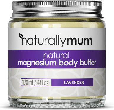Naturallymum NaturallyMum - Magnesium Body Butter Cream for Sleep [NATURAL & VEGAN] - Magnesium Body Butter Support for Sleep Heart Bone Nerve Gut & Muscle Health - Magnesium Butter Cream for Sleep - Lavender