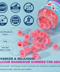 Calcium Supplement Gummy - Bone Strength With Algae Calcium 600Mg, Magnesium 300Mg, Zinc, D3 & B12 Complex - Plant-Based Calcium Magnesium 2:1 Ratio, Calcium Citrate Alternative, Gut-Friendly, 1Pack