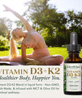 Live Wise Naturals Vitamin D3 With K2 Liquid Drops All Natural Non Gmo 1208Iu D3 And 25Mcg K2 (Mk7) Per Serving Support Your Bones Immune System And Energy Levels With Or Without Peppermint Oil