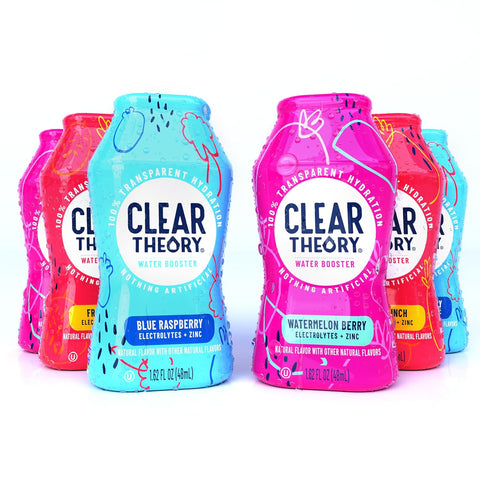 Clear Theory Water Flavoring Drops Electrolytes Drink Mix Water Enhancer Liquid Flavored Hydration for Kids Vegan Gluten Low Calories Stevia Variety Pack 3 Pack 1.62 Fl Oz Bottles