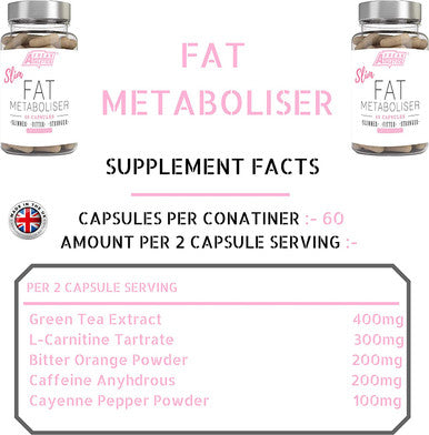 Slim Fat Metaboliser - Fat Burner & Weight Loss Supplement - Fat Burner Tablets Made in The UK