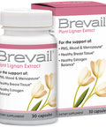 Barlean's Brevail Plant Lignan Extract Capsules Proactive Breast Health Supplement With 50 Mg Sdg Lignans From Flax Seed Hulls For Healthy Estrogen Balance and Pms Mood Support Pills 30 Count