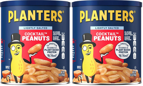 PLANTERS Lightly Salted Peanuts, Plant Based Protein Snacks, 16 Oz (1 Ct)