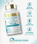 Carlyle Hyaluronic Acid With Collagen 900Mg | 90 Capsules | With Msm | Hydrolyzed Collagen Complex | Non-Gmo, Gluten Free Supplem