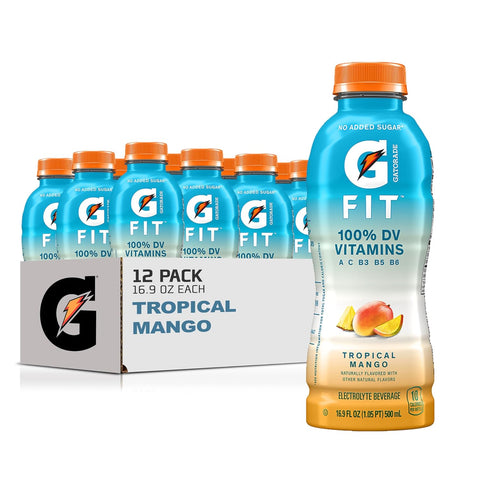 Gatorade Fit Electrolyte Beverage, Healthy Real Hydration, Watermelon Strawberry, 16.9.oz Bottles (12 Pack)