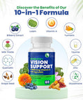 DR VITAMIN SOLUTIONS Vision Support Eye Vitamins For Macular Health Supplements With Lutein, Zinc, Vitamin A & Bilberry Areds 2 Formula (1 Bottle, 60 Capsules)