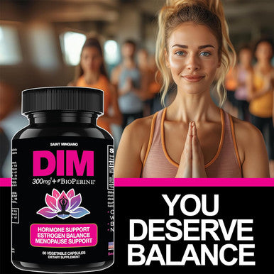Saint Mingiano Dim 300Mg Diindolylmethane Supplements | Hormone Estrogen And Menopause Balance | Supports Hot Flashes & Night Sweats | 60 Capsules