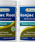 Best Naturals 2 Pack Konjac Glucomannan Root 1 Pound - 2000 mg per Serving - (Total 2 Pound)